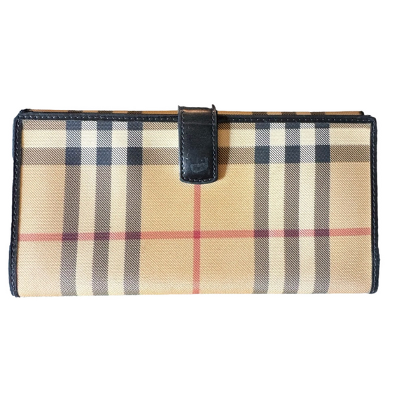 Burberry Nova Check Long Wallet Cloth & Leather Tab & Black - Picture 2 of 10